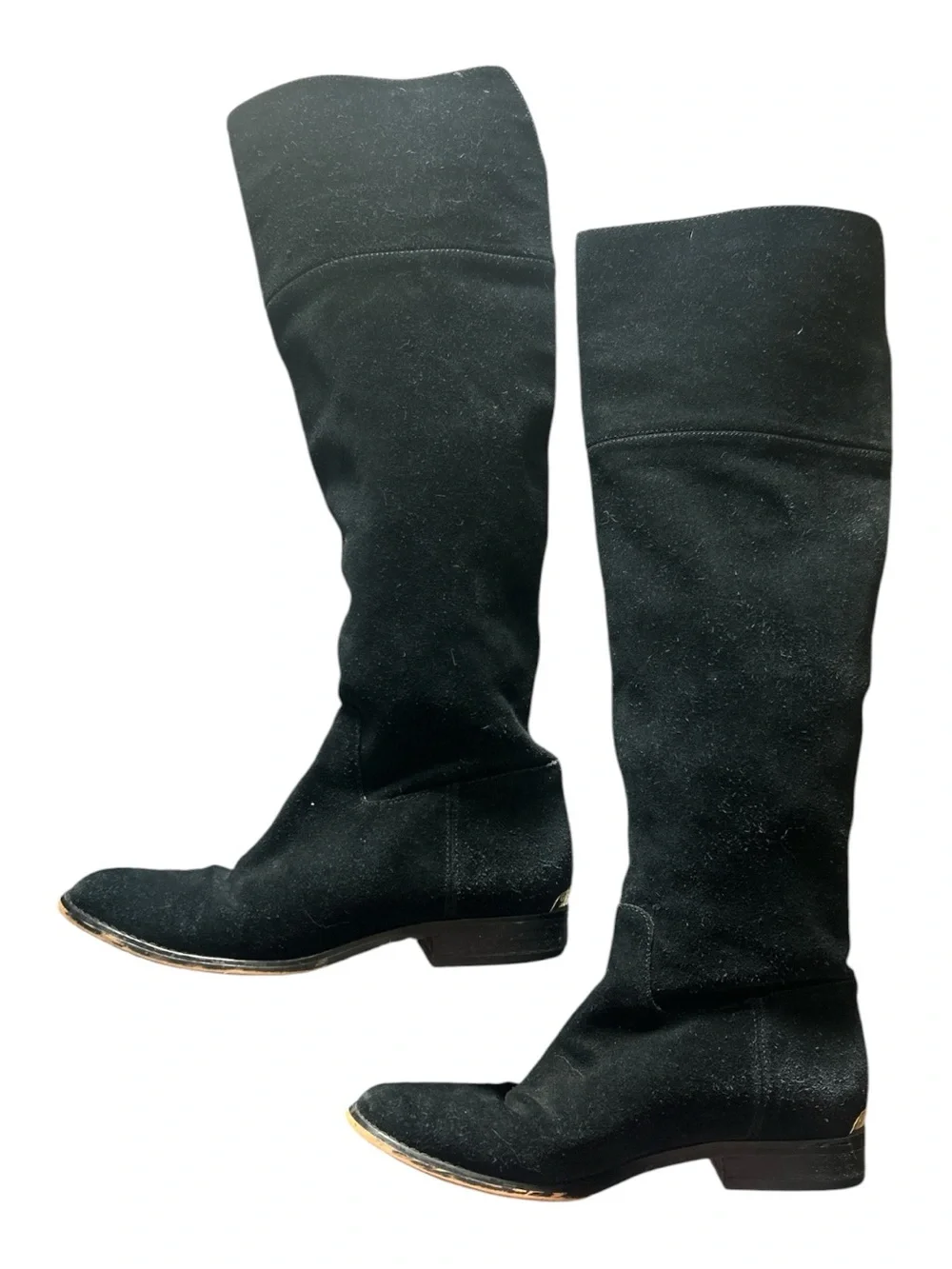 Michael Kors Black Suede Tall Knee High Boots Size 6.5 Leather